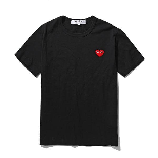 Small Red Heart Waffen Short Sleeve Tee black