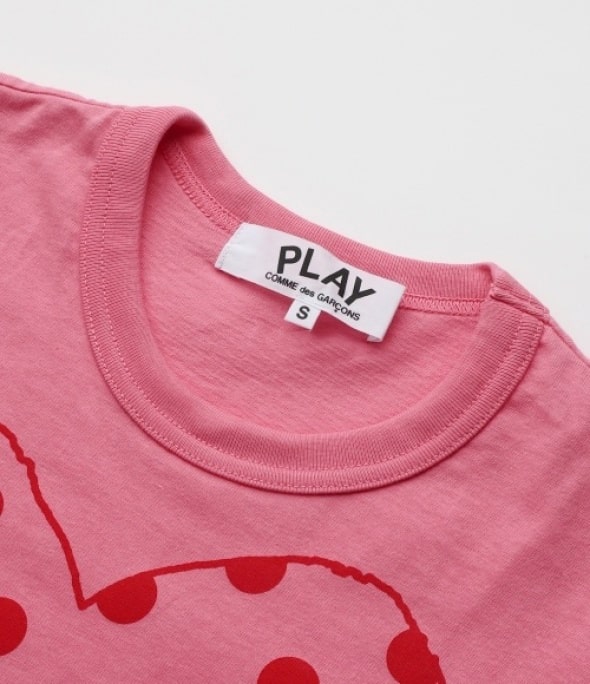 Dot Heart Short Sleeve T-shirt pink