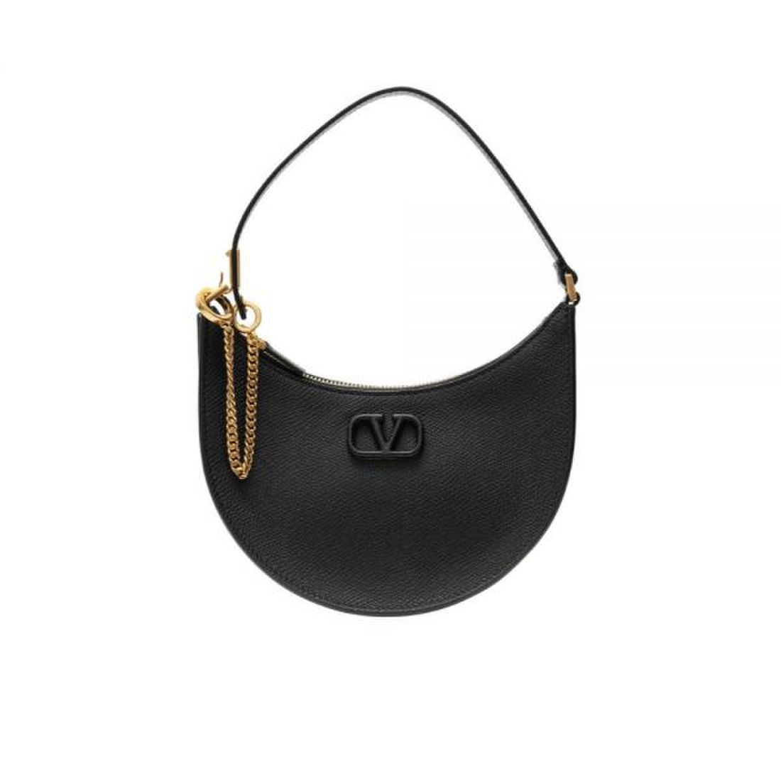 V logo hobo bag black