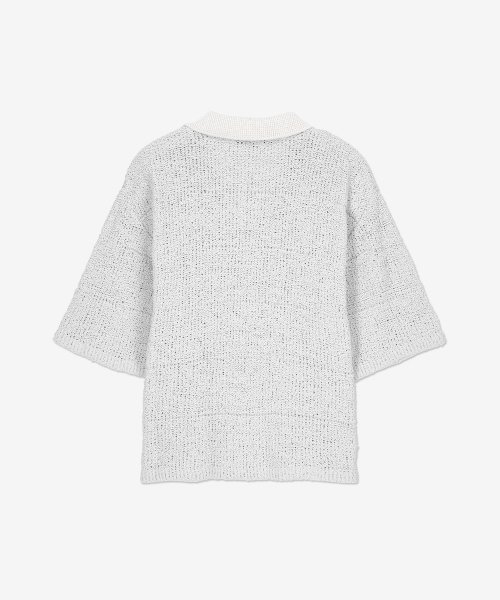 Men's Short Sleeves Polo Knit Shirt - Grey 