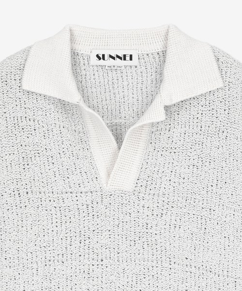 Men's Short Sleeves Polo Knit Shirt - Grey 