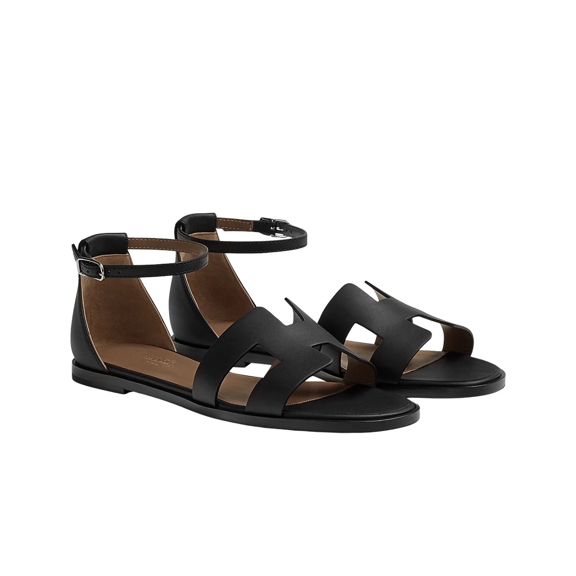 Hermes Santorini Sandal Calfskin & Noir