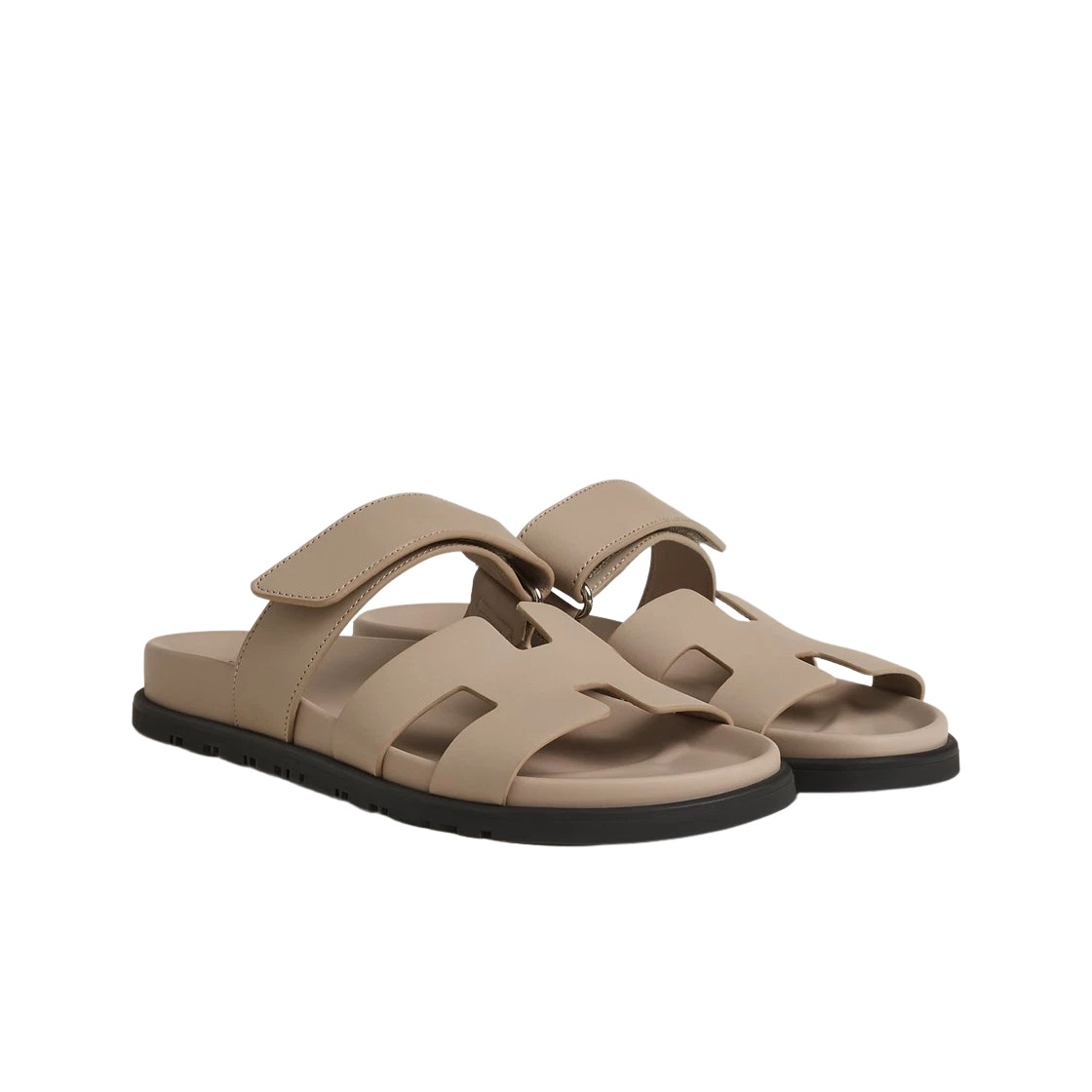 Hermes Chypre Sandal Calfskin & Beige Mastic