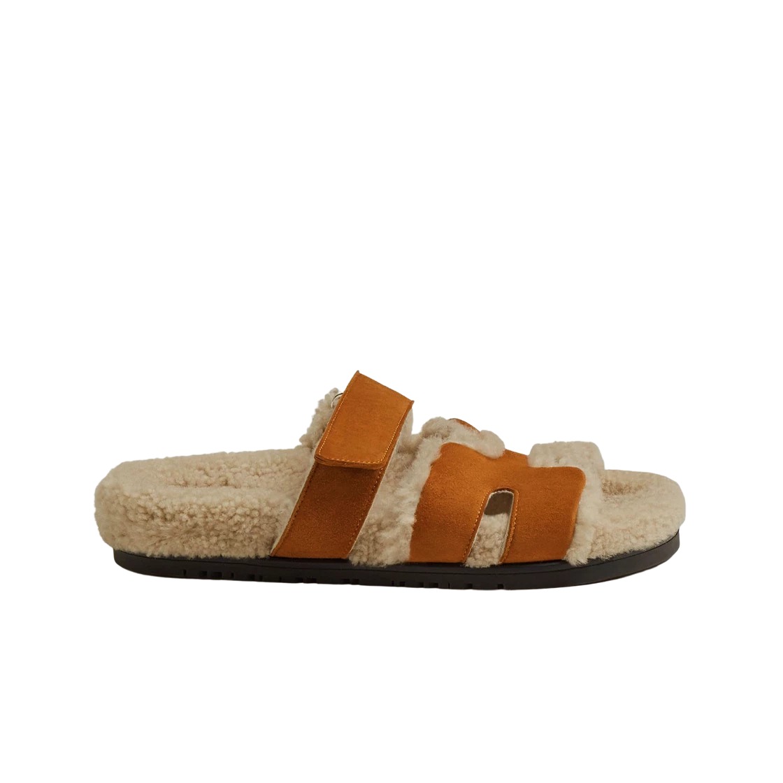 Hermes Chypre Sandal Suede Goatskin Woolskin & Naturel Ecru