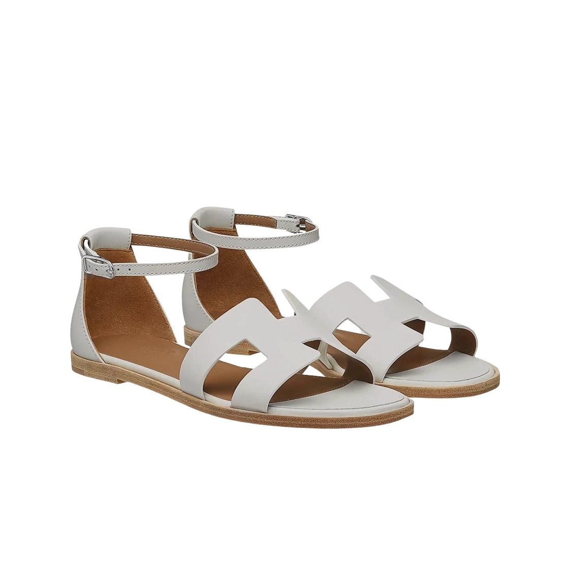 Hermes Santorini Sandal Calfskin & Blanc