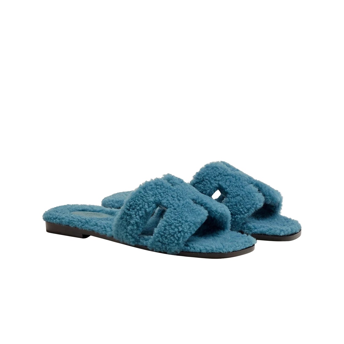 Hermes Oran Sandal Woolskin & Bleu