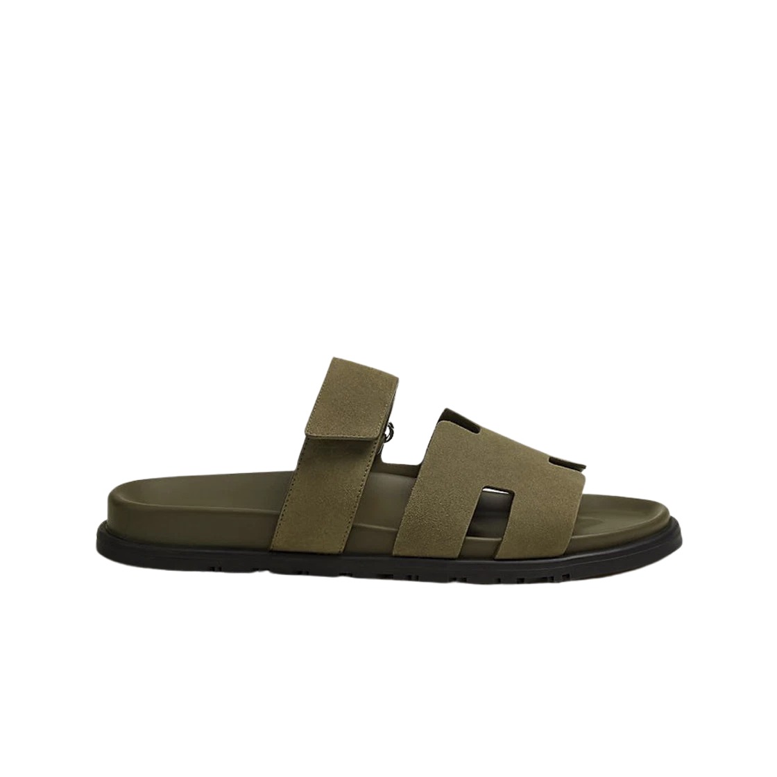 Hermes Chypre Sandal Suede Goatskin & Vert Toundra