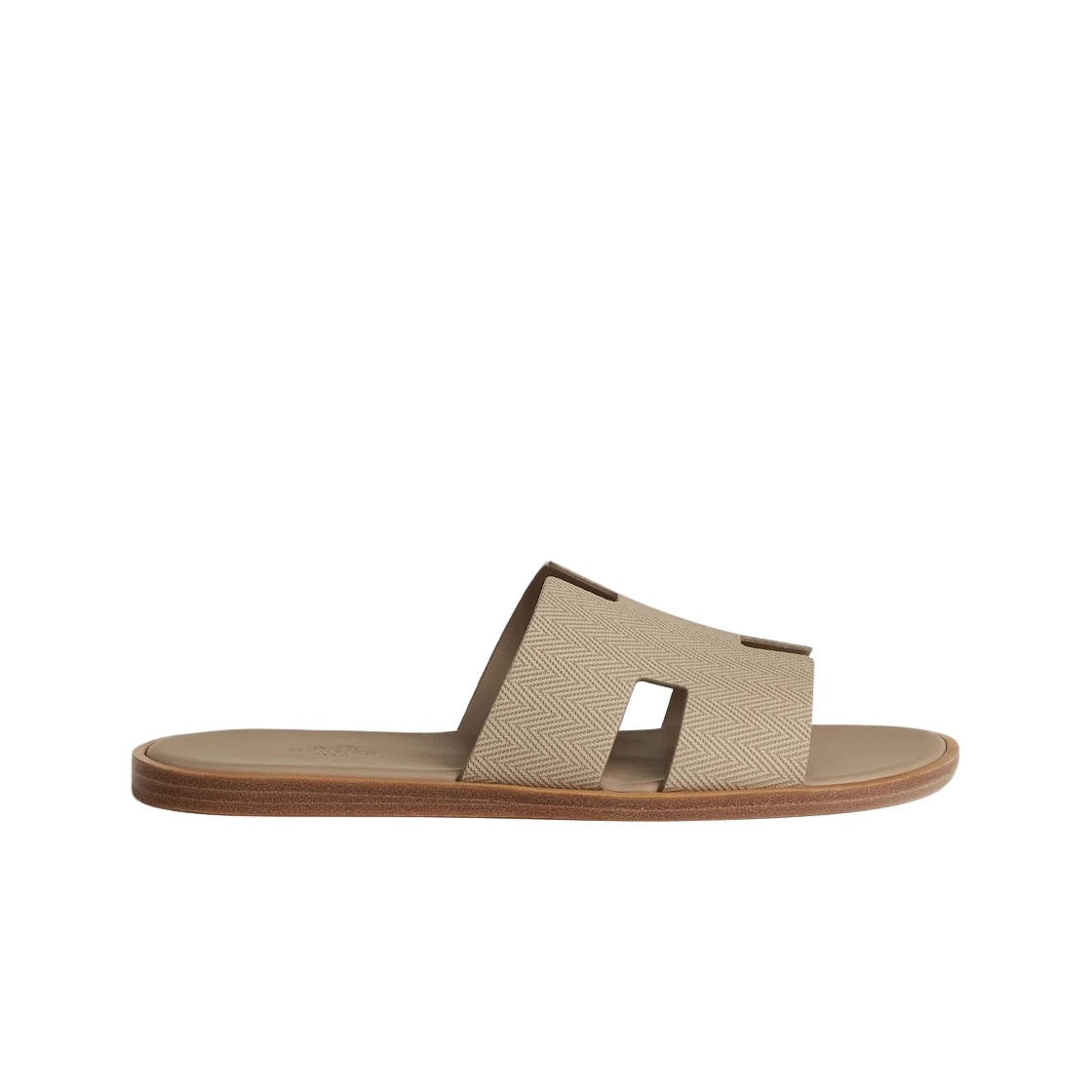 Hermes Izmir Sandal Chevron & Beige Sable