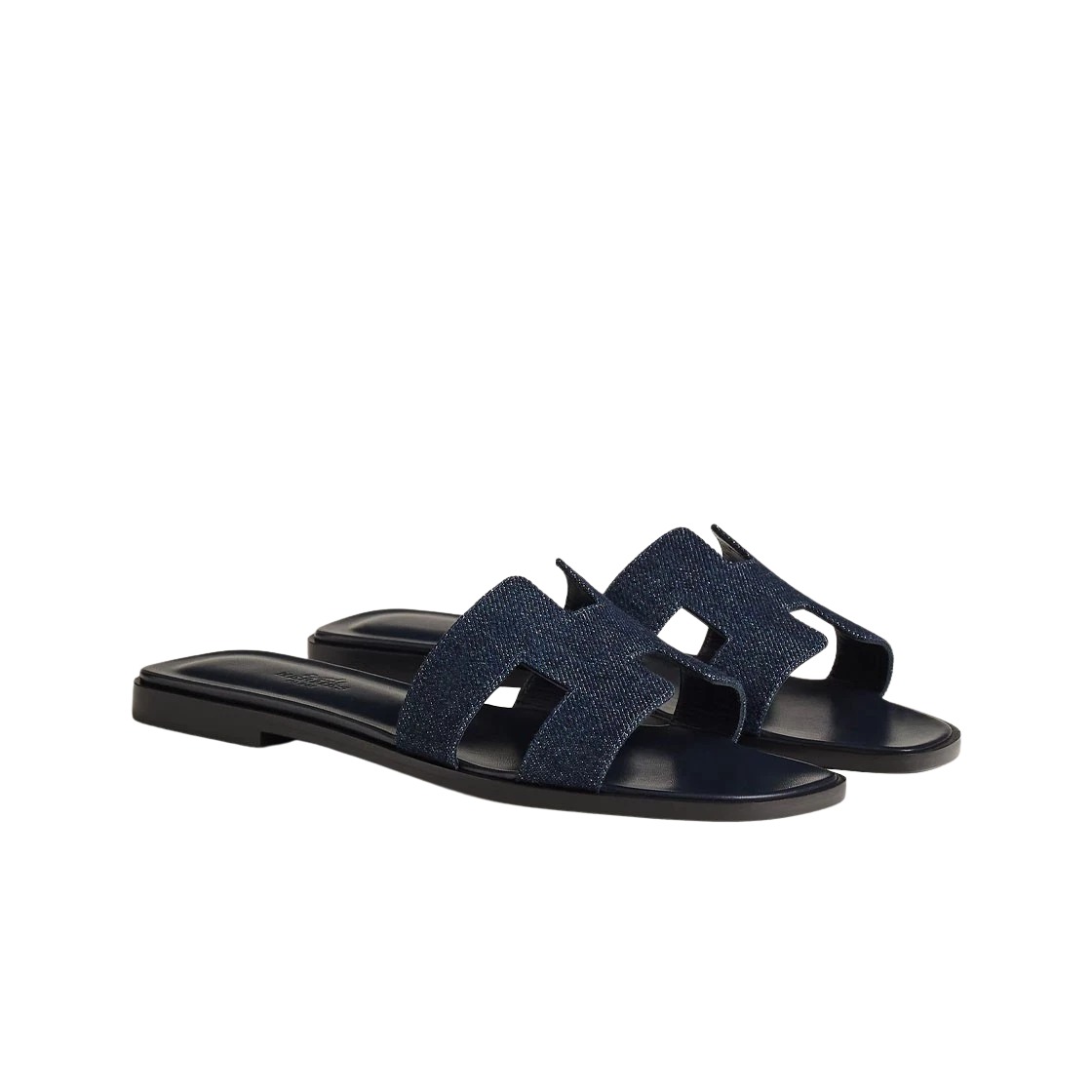 Hermes Oran Sandal Denim & Bleu Brut