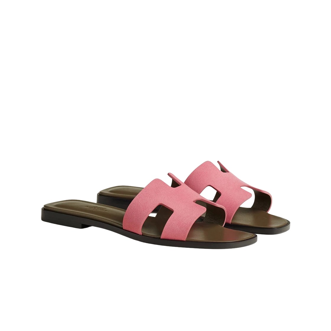 Hermes Oran Sandal Suede Goatskin & Rose Du Desert