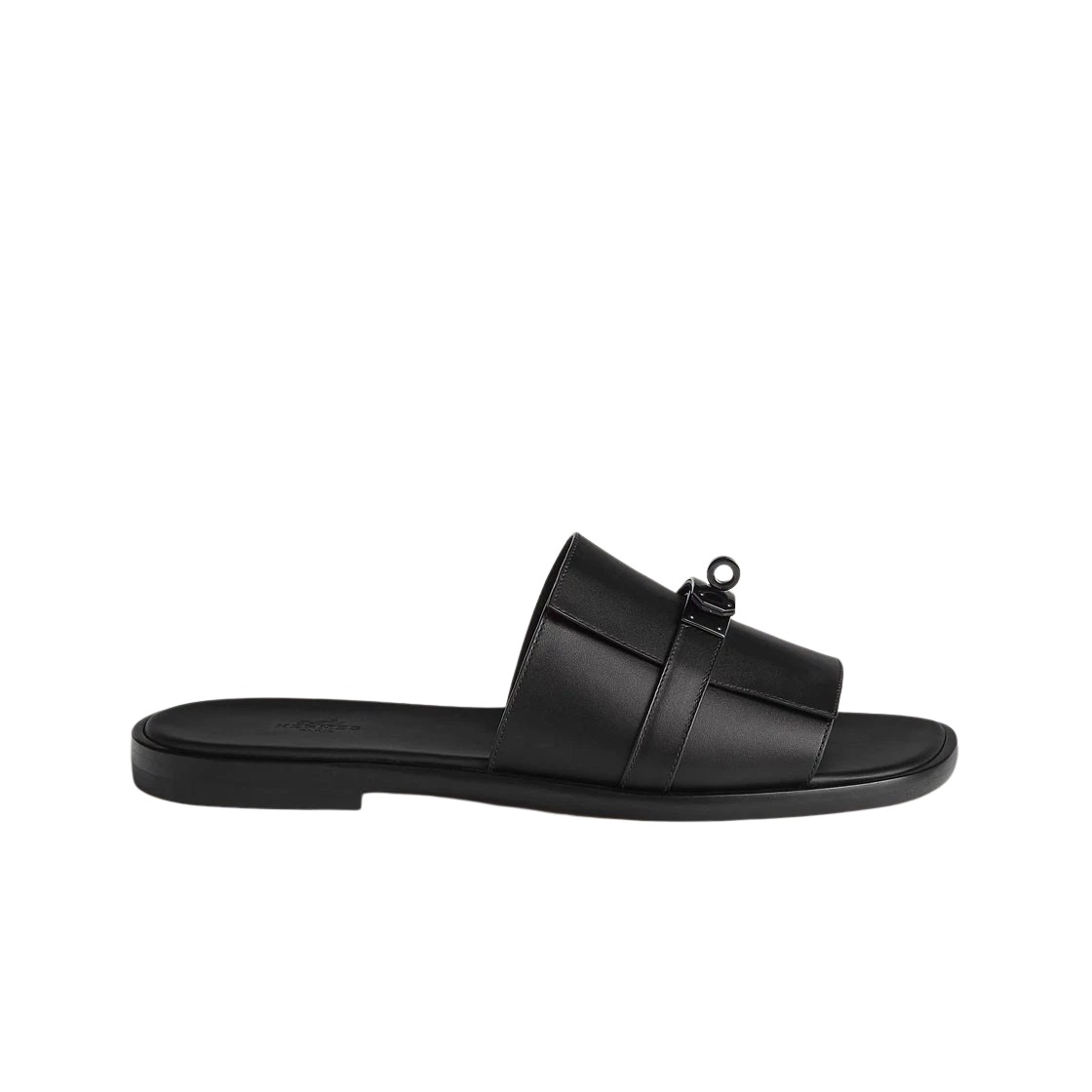 Hermes Gabriel Sandal Calfskin & Shiny Black PVD Noir
