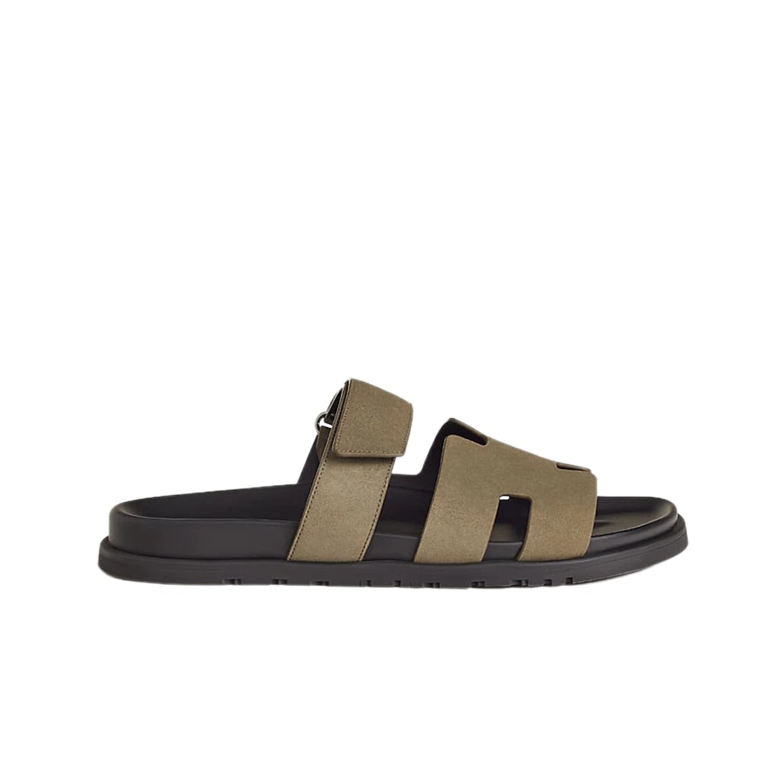 Hermes Chypre Sandal Suede Goatskin & Vert Toundra