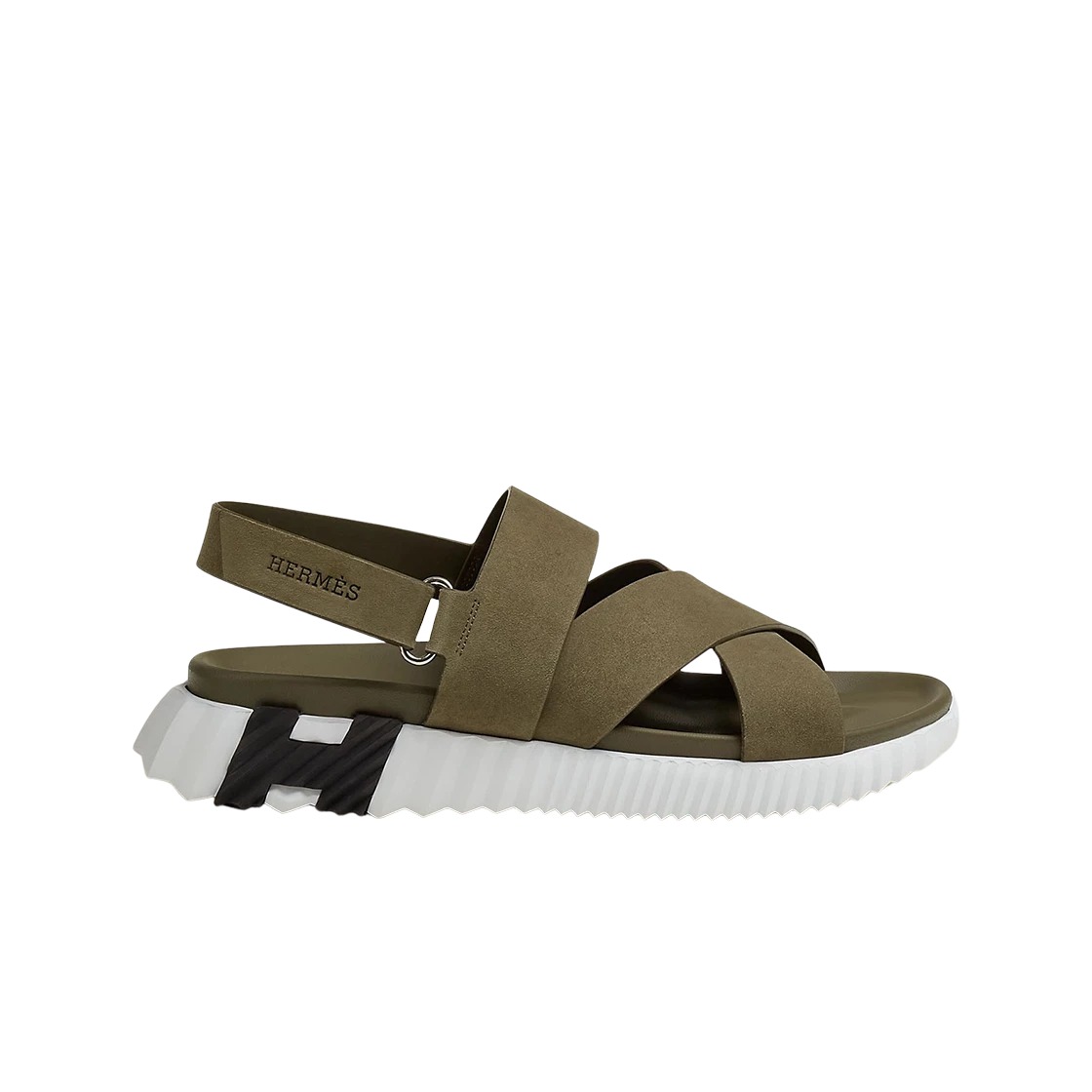 Hermes Electric Sandal Suede Goatskin & Vert Toundra