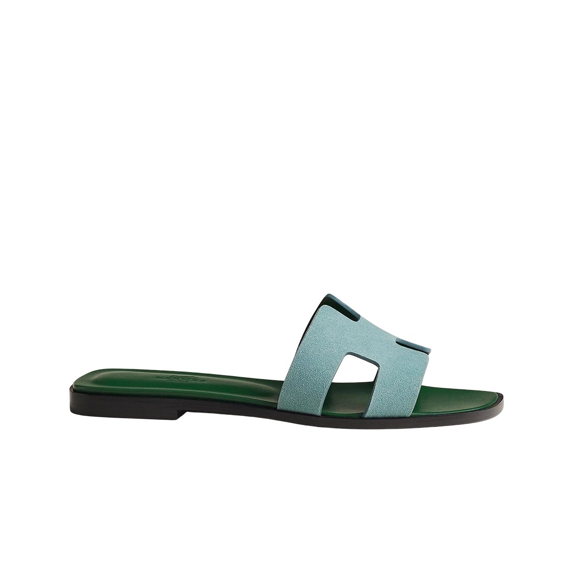 Hermes Oran Sandal Suede Goatskin & Vert Deau