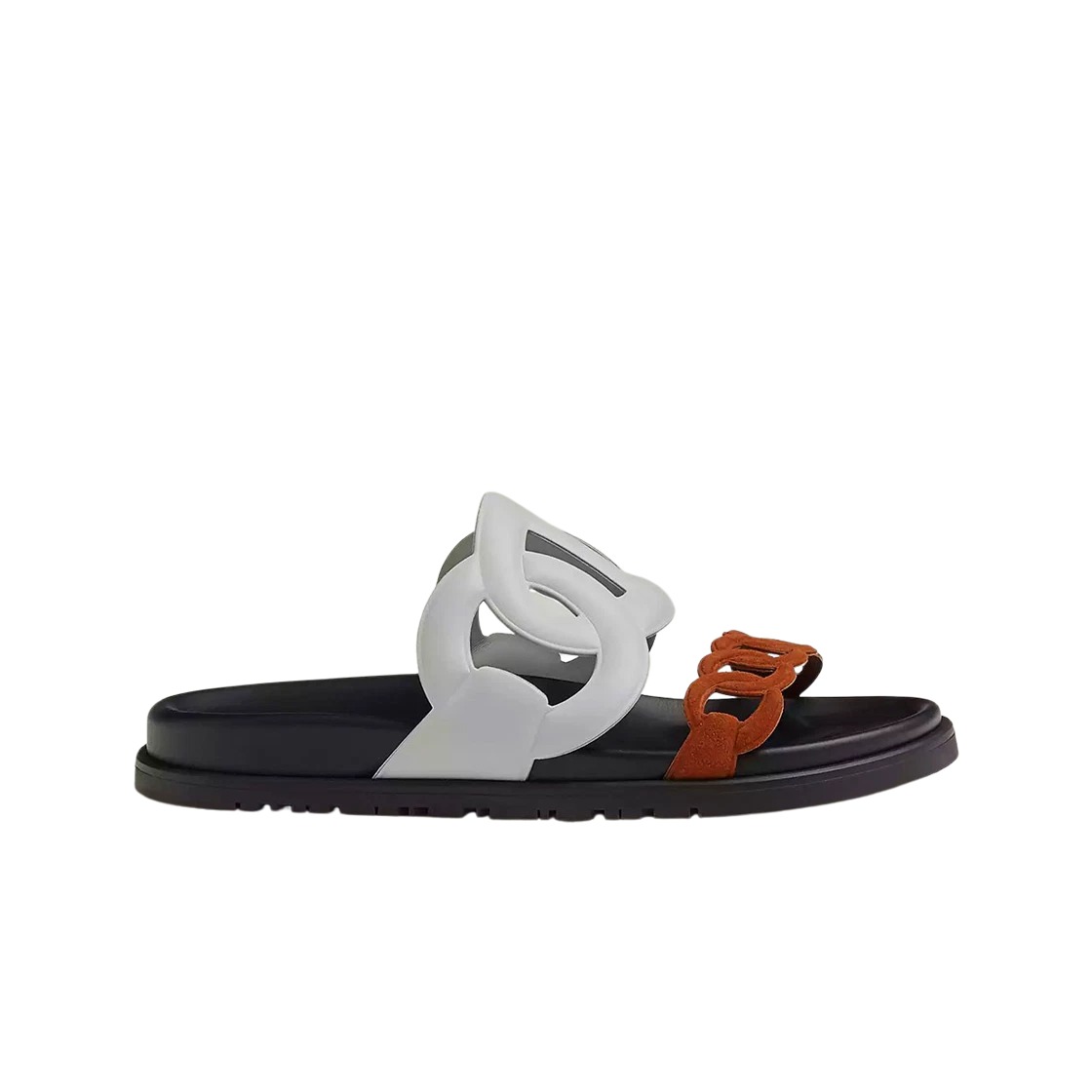 Hermes Extra Sandal Nappa Suede Goatskin & Blanc Gold