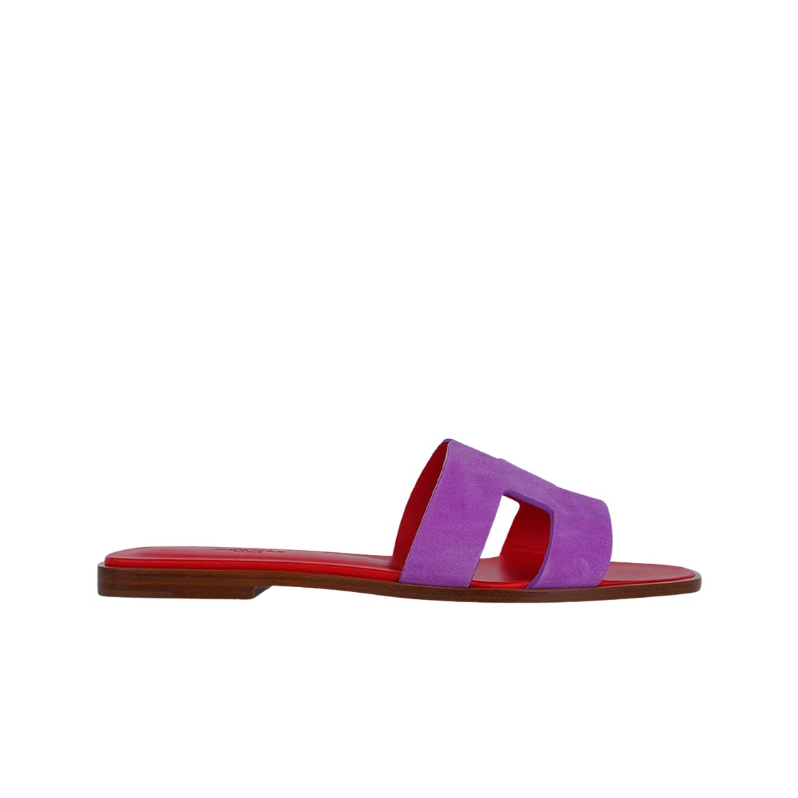 Hermes Oran Sandal Suede Goatskin & Violet Parme