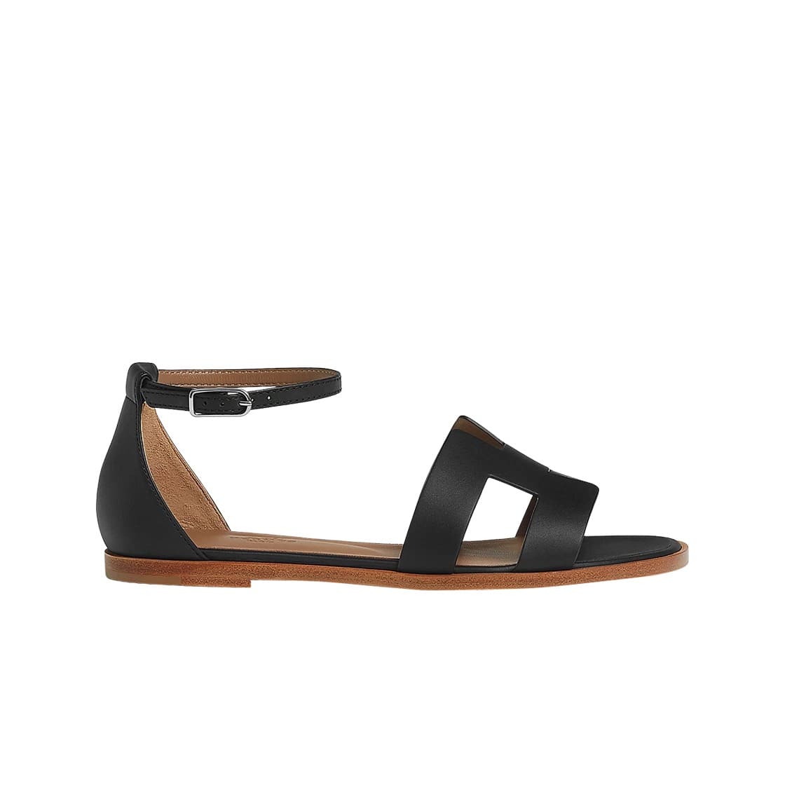 (W) Hermes Santorini Sandal Calfskin & Noir