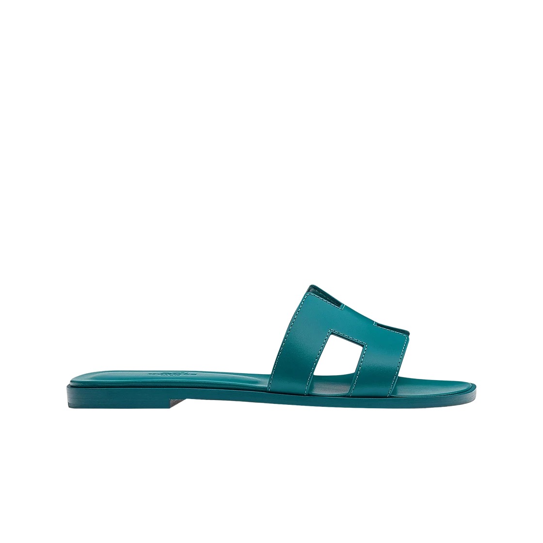 Hermes Oran Sandal Calfskin & Bleu Emeraude