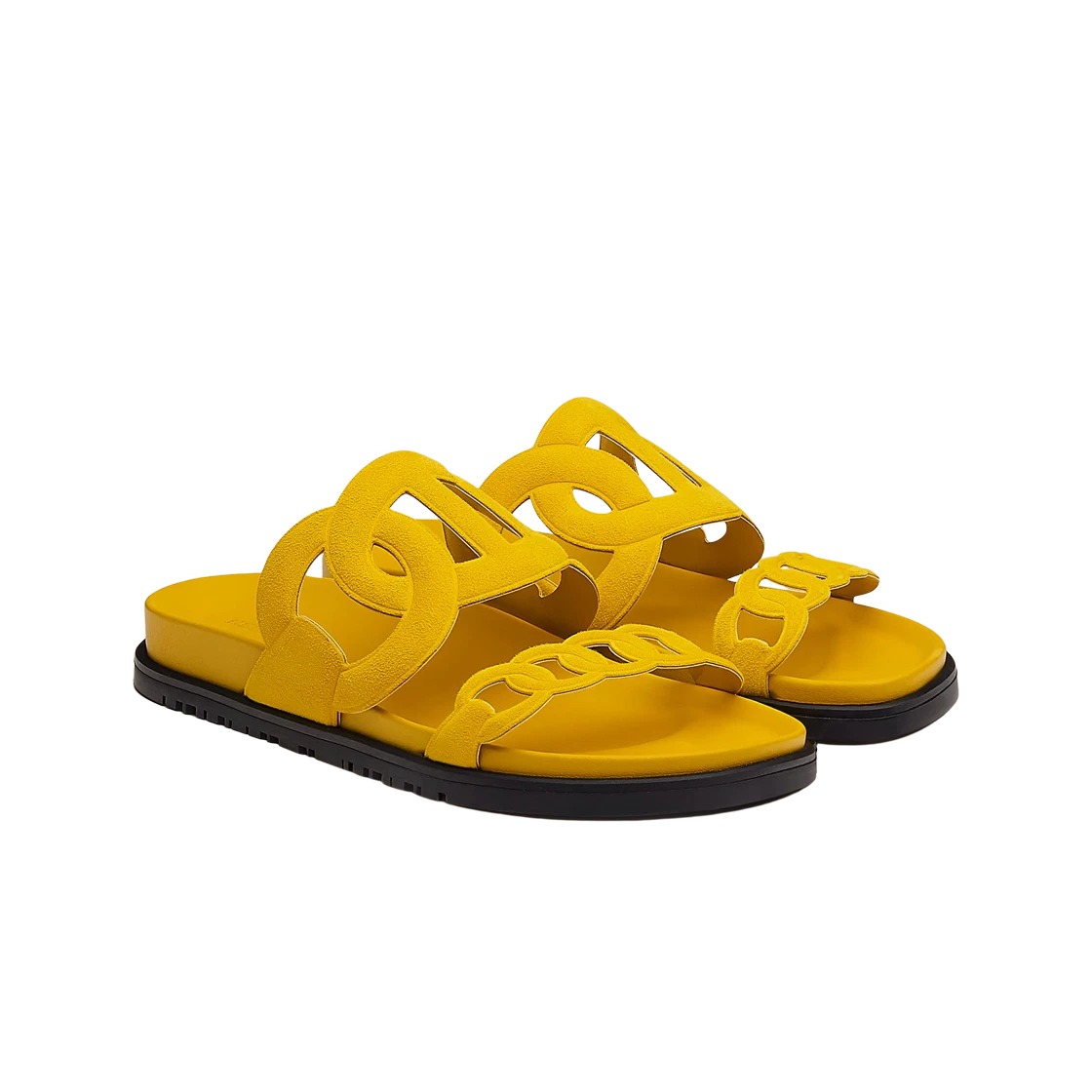 Hermes Extra Sandal Suede Goatskin & Jaune Sable