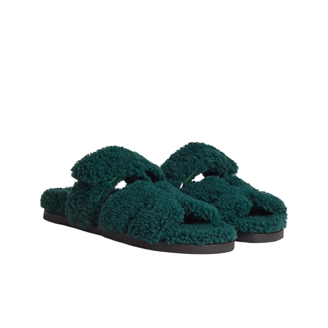 Hermes Chypre Sandal Woolskin & Vert Anglais