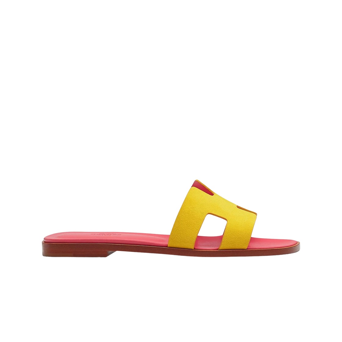 Hermes Oran Sandal Suede Goatskin & Jaune Sable