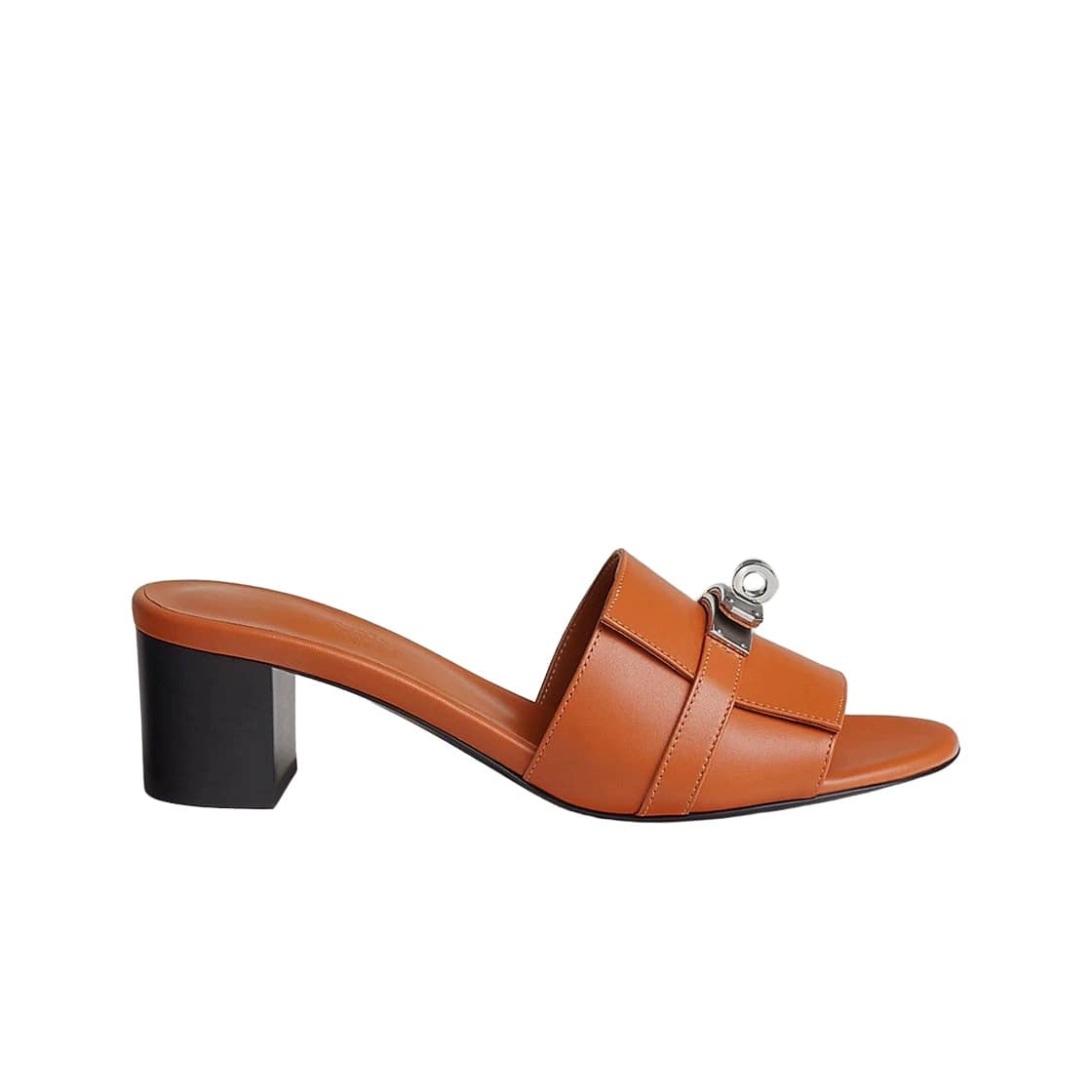 Hermes Gigi 50 Sandal Calfskin & Palladium Naturel