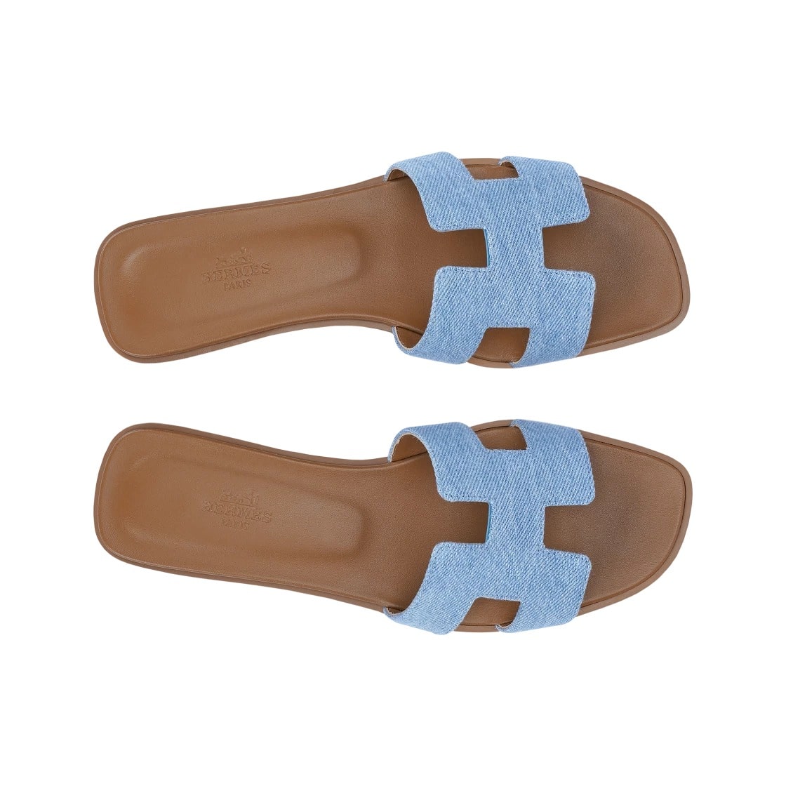 Hermes Oran Sandal Denim & Bleu Clair