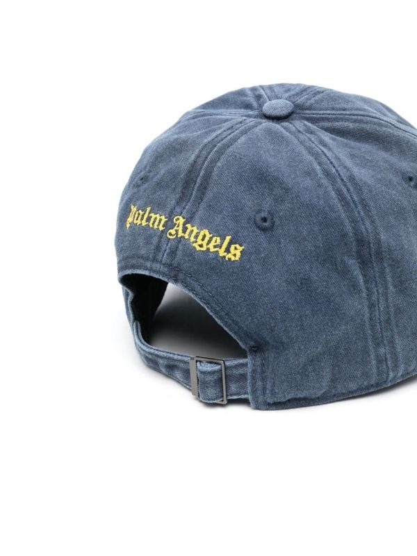 Logo embroidered distressed cap hat