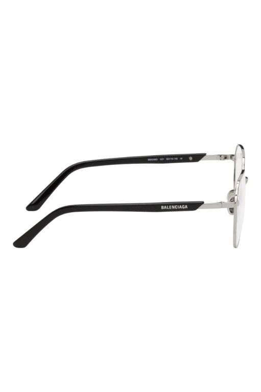 Balenciaga silver black round glasses