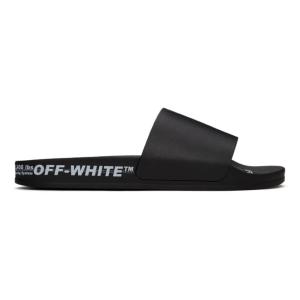 Black industrial belted slide sandals