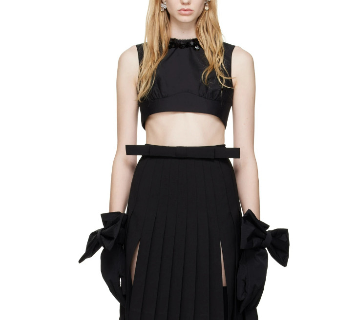 Black Appliqué Tank Top