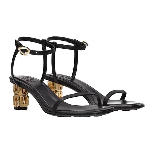 Metal G Cube Heel Sandal