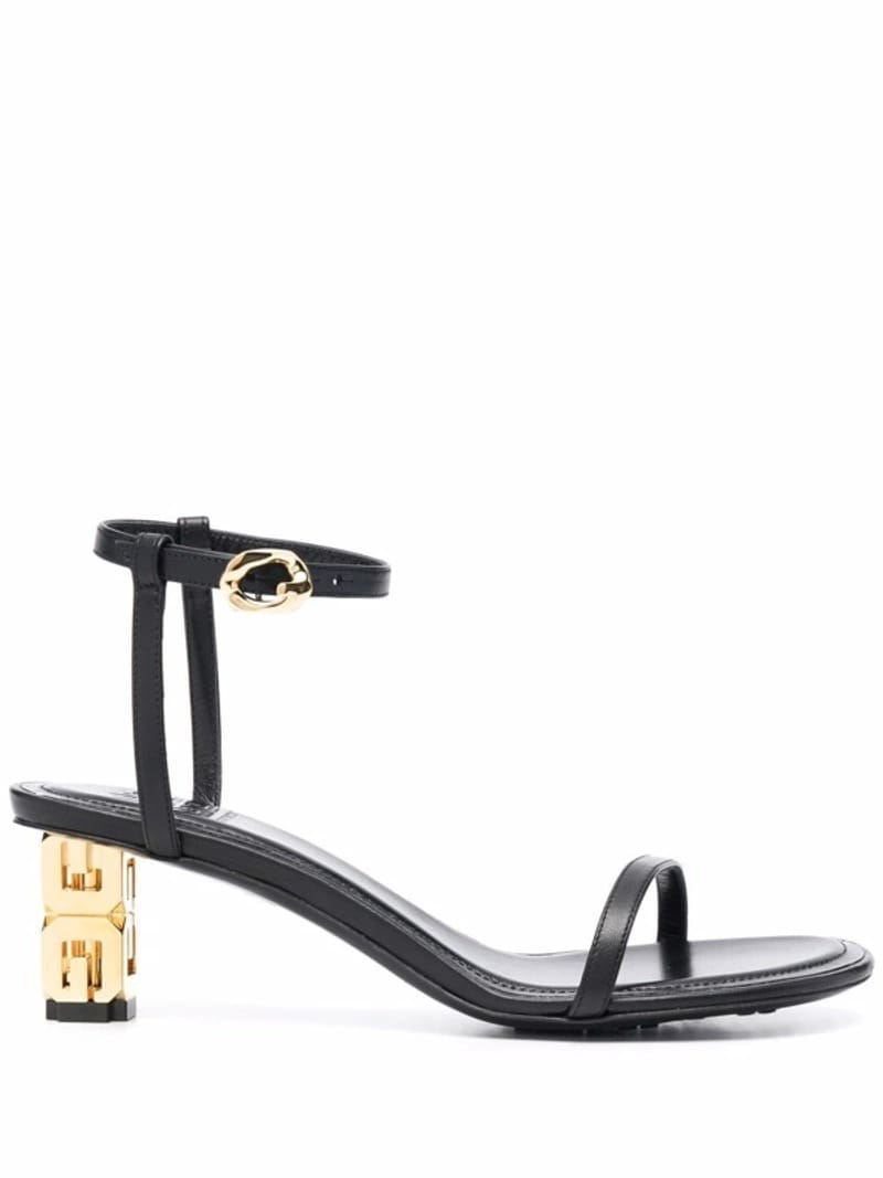 Metal G Cube Heel Sandal