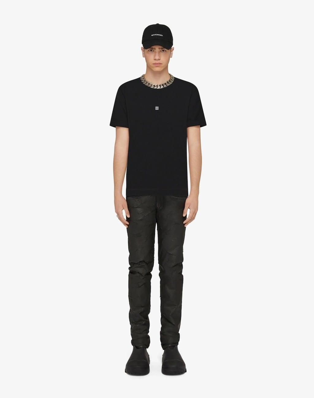 Logo embroidered short-sleeved T-shirt black