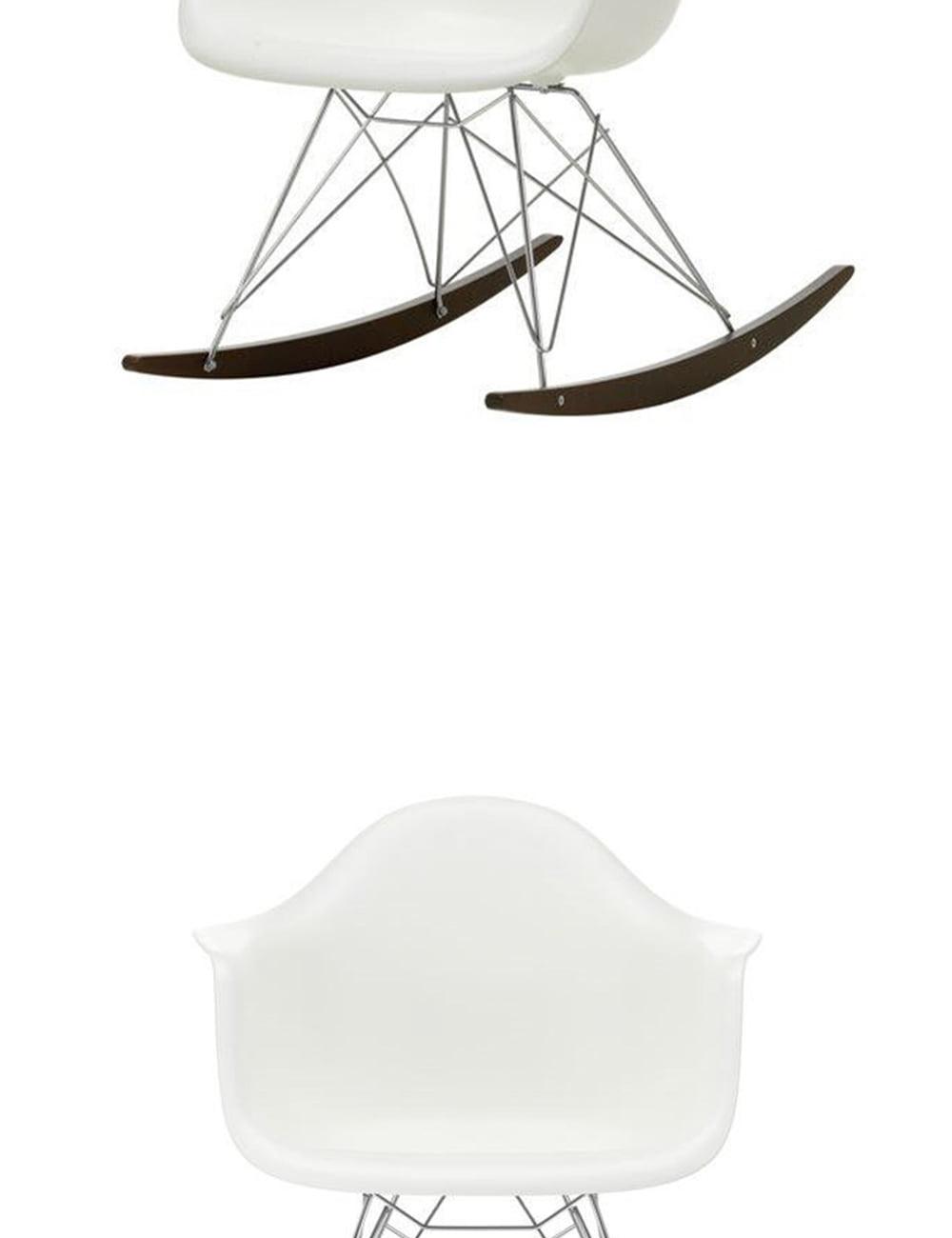 Vitra Eames Plastic Armchair RAR Dark Maple Rocking White