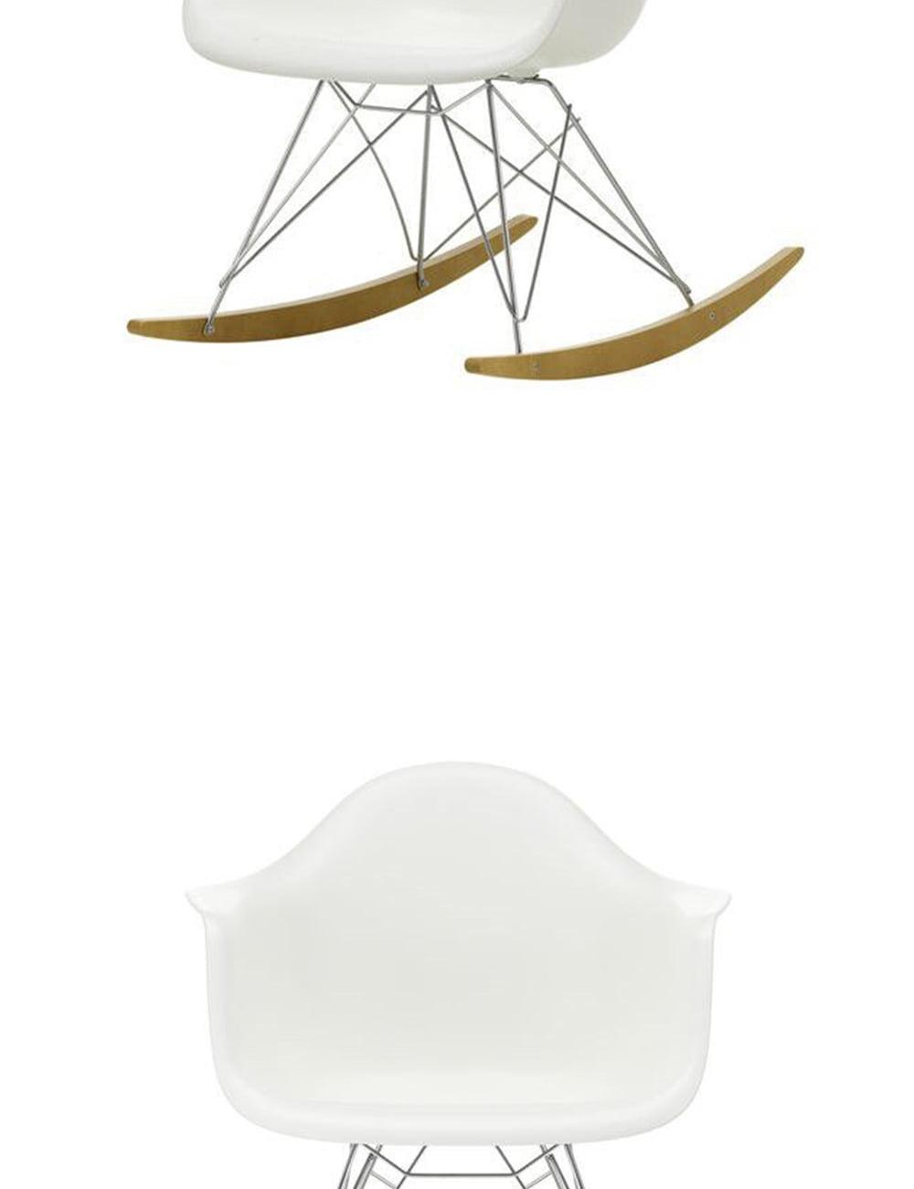 Vitra Eames Plastic Armchair RAR Golden Maple Rocking White