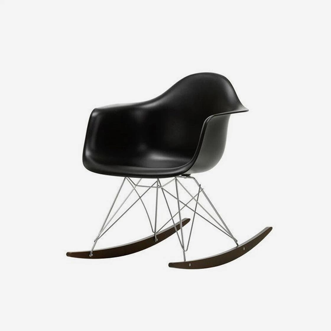 Vitra Eames Plastic Armchair RAR Dark Maple Rocking Deep Black