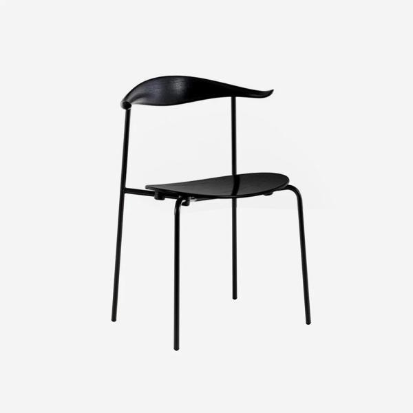 Carl Hansen & Son CH88T Chair Black Powder Coated Steel Oak & Black Painted Finish