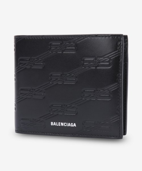 Men's Emboss Monogram Short Purse - Black