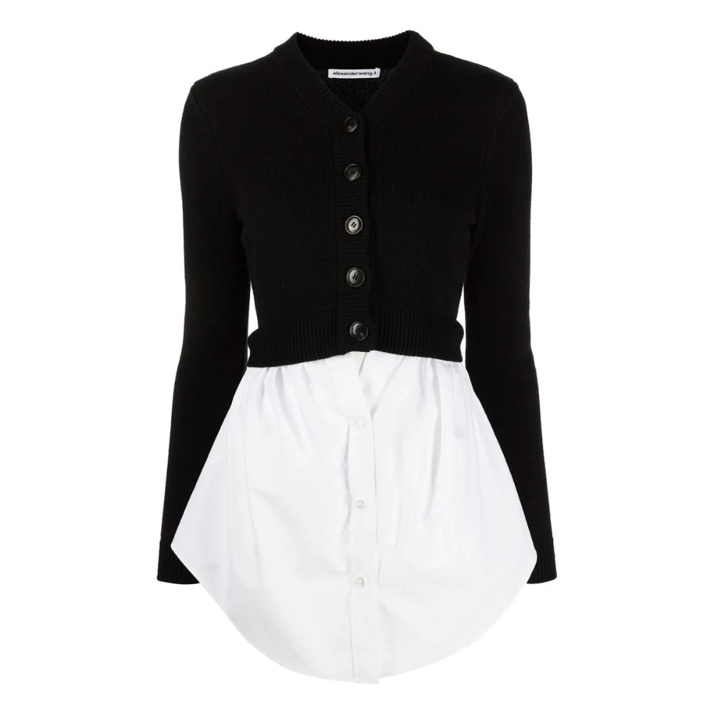 shirt detail v-neck cardigan 