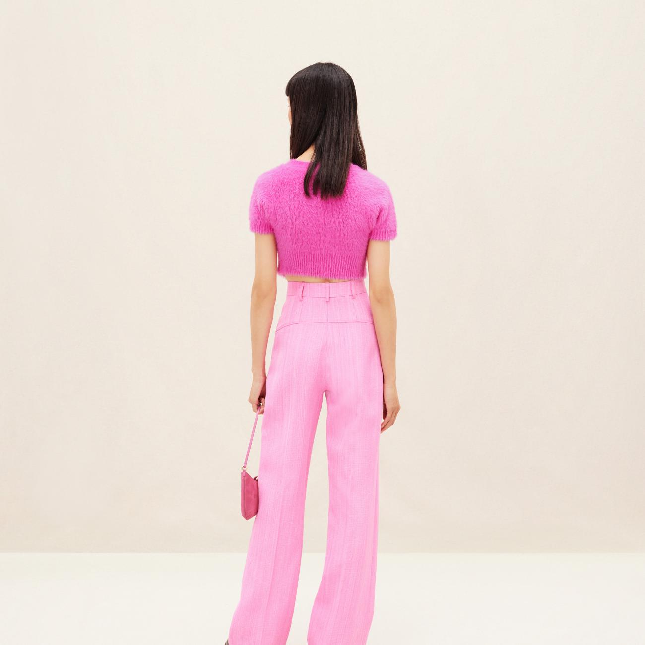 La Mayu Nive Fluffy Charm Logo Cardigan