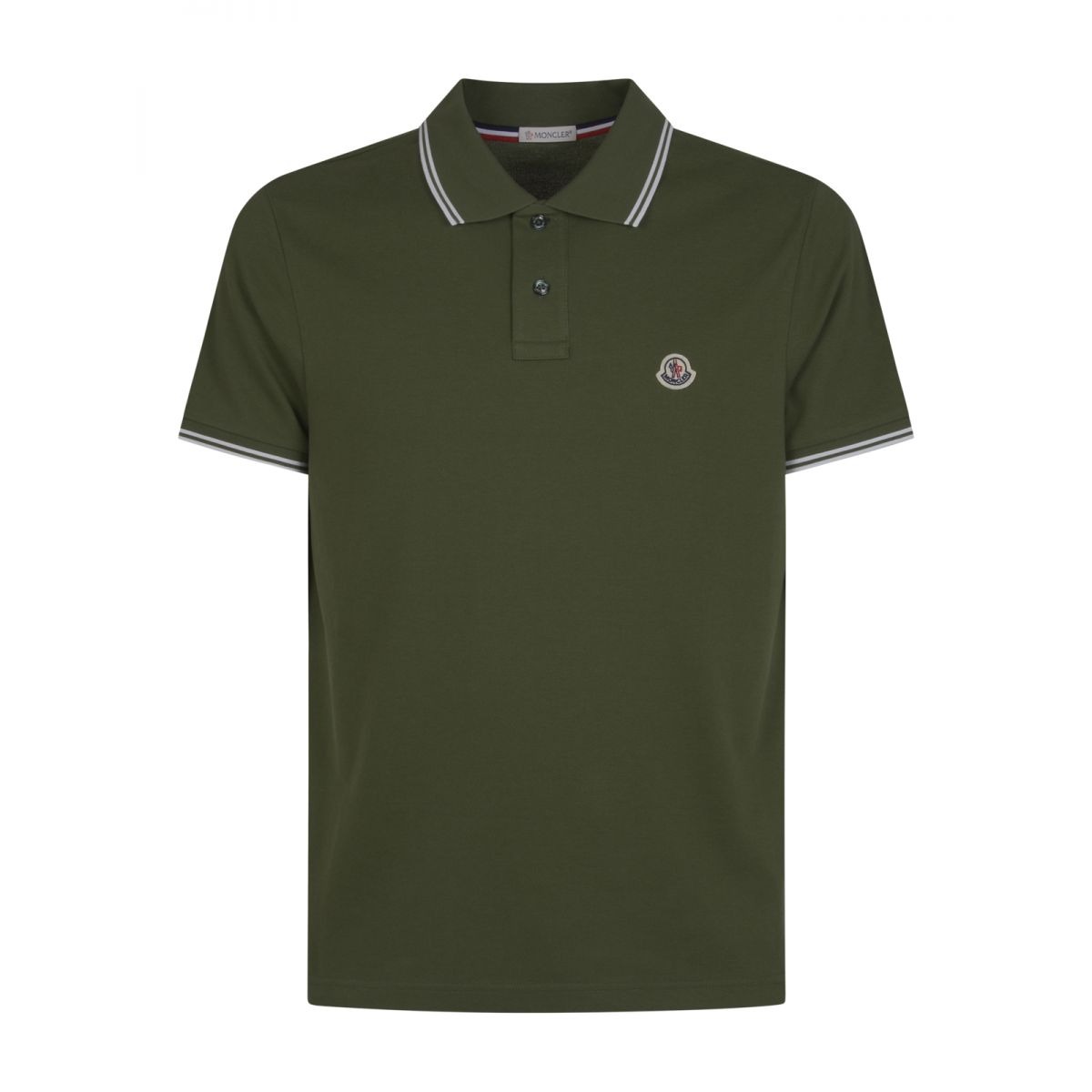 Logo patch short-sleeved pique green