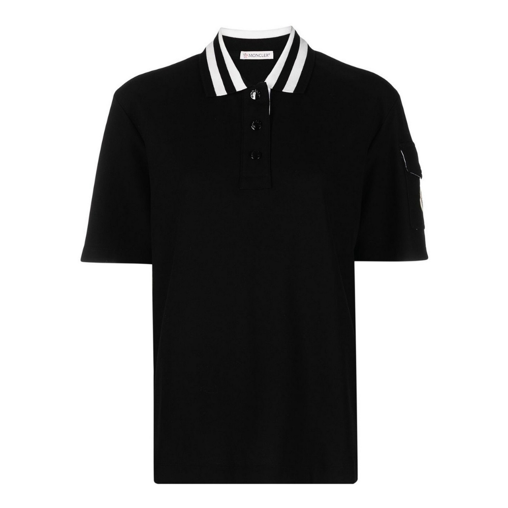 Logo patch short sleeve pique