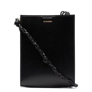 Small leather shoulder and crossbody bag with hand-knotted strap and embossed Jil Sander logo