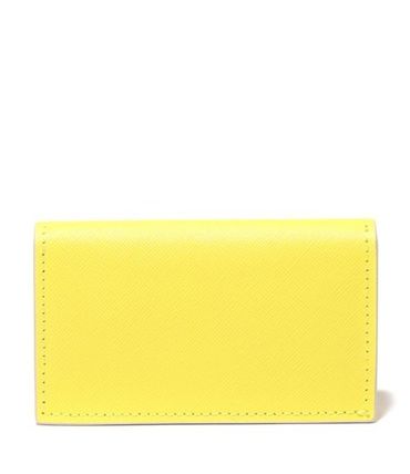 Saffiano trunk card case yelloww