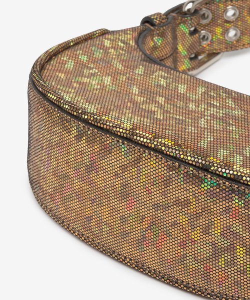 Women's Mini Soho Hologram Leather Tote Bag - Disco Bronze