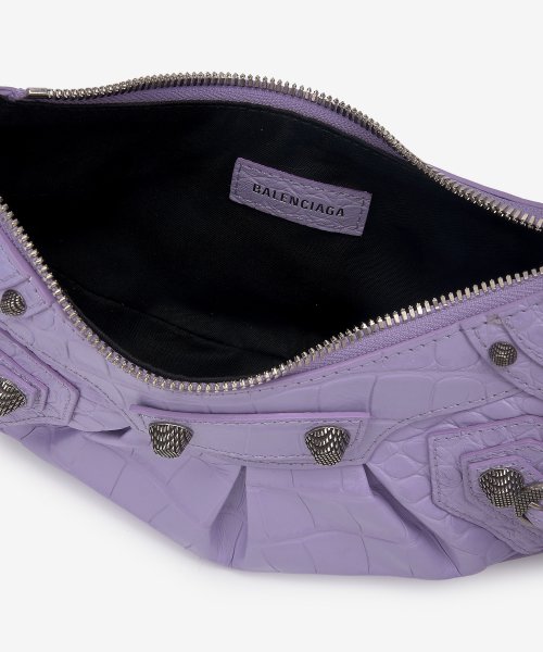 Women's XS Le Cargol Croc Shoulder Bag - Violet Purple 
