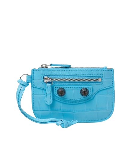 Women's XS Le Cagol Croco Pattern Shoulder Bag - Sky Blue