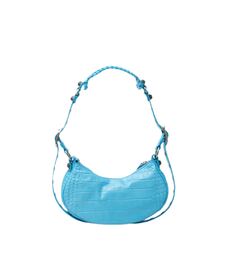 Women's XS Le Cagol Croco Pattern Shoulder Bag - Sky Blue