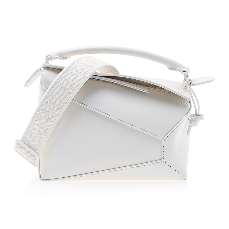 Puzzle Bag Small Shoulder Bag White Glaze